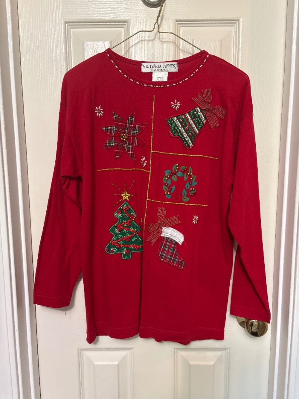 Victoria Jones Petites Med Holiday cotton top